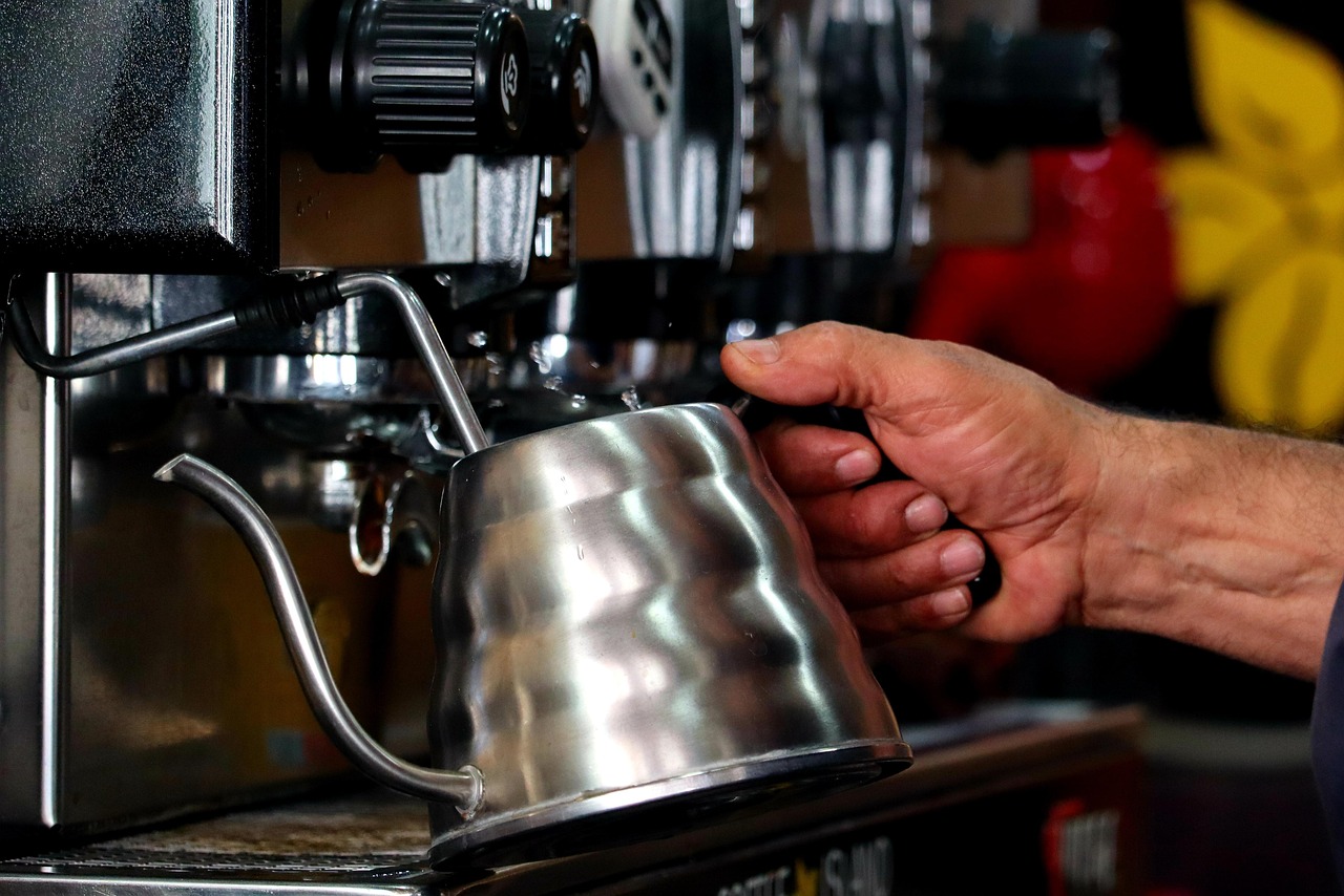 coffee machine, coffee, barista, making coffee, professional, cafe